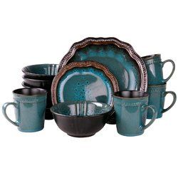 Elama?s Mystic Waves 16 Piece Dinnerware Set