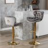 A&A Furniture,Swivel Bar Stools Set of 2, Velvet Counter Height Adjustable Barstools, Dining Bar Chairs Upholstered Modern Bar Stool for Kitchen Islan