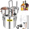 VEVOR Alcohol Still, 13.2Gal / 50L Stainless Steel Water Alcohol Distiller Copper Tube Home Brewing Kit Build-in Thermometer for DIY Whisky Wine Brand