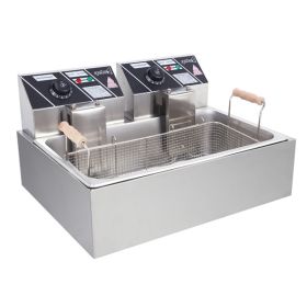 Eh83O 110V Oil Consumption 12.7Qt/12L Oil Pan Total Capacity 23.26Qt/22L Stainless Steel Large Single-Cylinder Electric Fryer 5000W Max