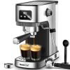 Espresso Machine, Cappuccino & Latte Machine with ESE POD Filter & Milk Frother Steam Wand, Accurate Temperature & Time Control, Compact Coffee Machin