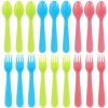 Tcwhniev Kids Silverware, 18Pieces Toddler Utensils,Reusable Kids Forks and Spoons Set, Kids Utensils Set for LunchBox, 6x Safe Forks,6 x Children Spo