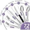 Bestdin 72 Pieces Silverware Sets Service for 12, Premium Stainless Steel Spoons and Forks Set with Steak Knives, Mirror Polished Flatware Set for Hom