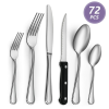 Bestdin 72 Pieces Silverware Sets Service for 12, Premium Stainless Steel Spoons and Forks Set with Steak Knives, Mirror Polished Flatware Set for Hom