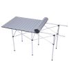 Portable Folding Lightweight Aluminum Camping Picnic Table for 4-6, Compact Roll Top Table with Carry Bag