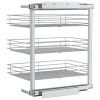 3-Tier Pull-out Kitchen Wire Basket Silver 18.5"x13.8"x22"