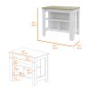 Rockaway 3-Shelf Kitchen Island White and Light Oak