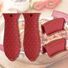 6 Pieces Of Red Silicone Pot Handle; Silicone Thermal Handle Holder; Auxiliary Pot Handle Sleeve; Suitable For Frying Cast Iron Frying Pan; Metal Pot