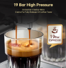 1450W automatic coffee machine capsule + coffee powder + milk foam 19Bar extraction mocha 3 in 1 half espresso 1 cup / 2 cup, electronic button powder