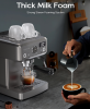 1350W Semi-Automatic Espresso Machine with Temperature Adjusting Mobile Filter Cold / Hot Espresso 20Bar Extraction Mocha Steam Temperature and Cup Vo