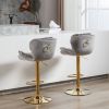 A&A Furniture,Swivel Bar Stools Set of 2, Velvet Counter Height Adjustable Barstools, Dining Bar Chairs Upholstered Modern Bar Stool for Kitchen Islan