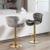 A&A Furniture,Swivel Bar Stools Set of 2, Velvet Counter Height Adjustable Barstools, Dining Bar Chairs Upholstered Modern Bar Stool for Kitchen Islan