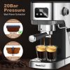 Espresso Machine, Cappuccino & Latte Machine with ESE POD Filter & Milk Frother Steam Wand, Accurate Temperature & Time Control, Compact Coffee Machin