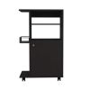 DEPOT E-SHOP Opal Kitchen Cart, Single Door Cabinet, Four Casters, Black