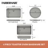 Farberware 4 Piece Nonstick Bakeware Toaster Oven Set, Gray