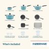 Farberware 20Pc Aluminum Nonstick Cookware Pots & Pans Set Aqua