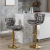 A&A Furniture,Swivel Bar Stools Set of 2, Velvet Counter Height Adjustable Barstools, Dining Bar Chairs Upholstered Modern Bar Stool for Kitchen Islan