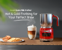 5in1 Ruby electric milk foam 5 settings Cold foam hot foam hot air foam Hot milk or hot chocolate LED touch control 400ML/13.5oz cold and hot latte, c