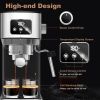 Espresso Machine, Cappuccino & Latte Machine with ESE POD Filter & Milk Frother Steam Wand, Accurate Temperature & Time Control, Compact Coffee Machin