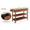 56 inch Rolling Kitchen Island with Storage,Kitchen Cart with Solid OAK Wood Top,Two-sided Kitchen island Cart on Wheels , Wine and Spice Rack, Large