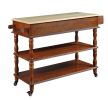 56 inch Rolling Kitchen Island with Storage,Kitchen Cart with Solid OAK Wood Top,Two-sided Kitchen island Cart on Wheels , Wine and Spice Rack, Large