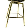 Bar Chair Suede Woven Bar Stool Set of 4,Golden legs Barstools No Adjustable Kitchen Island Chairs,360 Swivel Bar Stools Upholstered Bar Chair Counter