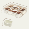 8 Divided Snack Boxes with Utensil Tray, Toast Plate, Lid, Stackable and Removable Fruit and Vegetable Containers, for Travel Snack Candy Nuts Spice