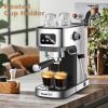 Espresso Machine, Cappuccino & Latte Machine with ESE POD Filter & Milk Frother Steam Wand, Accurate Temperature & Time Control, Compact Coffee Machin