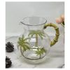 3 Quarts Water Pitcher with Lid, Palm Tree Design Unbreakable Plastic Pitcher, Drink Pitcher, Juice Pitcher with Spout BPA Free