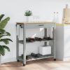 Kitchen Trolley MONZA 33.1"x15.7"x35.4" Solid Wood Pine