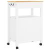 Kitchen Trolley MONZA 23.6"x15.7"x35.4" Solid Wood Pine