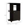 DEPOT E-SHOP Opal Kitchen Cart, Single Door Cabinet, Four Casters, Black