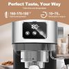 Espresso Machine, Cappuccino & Latte Machine with ESE POD Filter & Milk Frother Steam Wand, Accurate Temperature & Time Control, Compact Coffee Machin