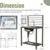 Outdoor Kitchen Island with Storage, Aluminum Kitchen Storage Island Stainless Steel Outdoor Sink w/Faucet & Drainboard, Freestanding Storage Shelves