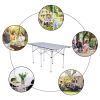 Portable Folding Lightweight Aluminum Camping Picnic Table for 4-6, Compact Roll Top Table with Carry Bag