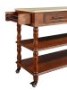 56 inch Rolling Kitchen Island with Storage,Kitchen Cart with Solid OAK Wood Top,Two-sided Kitchen island Cart on Wheels , Wine and Spice Rack, Large