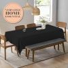 2 Pack Black Kitchen Table Cloth for Folding Table 4ft Rectangle 60x84 in Tablecloth Set Stain and Wrinkle Resistant Washable Polyester Table Cover fo