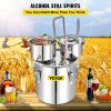 VEVOR Alcohol Still, 13.2Gal / 50L Stainless Steel Water Alcohol Distiller Copper Tube Home Brewing Kit Build-in Thermometer for DIY Whisky Wine Brand