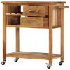 Kitchen Trolley 31.5"x17.7"x35.8" Solid Wood Acacia