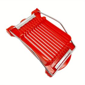 1pc, Multifunctional Luncheon Meat Cutter, Stainless Steel Egg Cutter, Cutting 10 Pieces For Fruit Onion Soft Food Roast Legs, Spam Slicer, Kitchen To (Color: red lunch meat slicer)