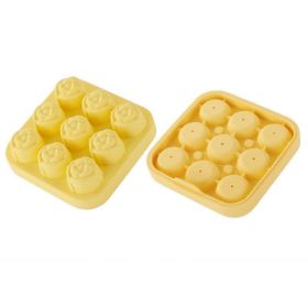 1pc; Frozen Ice Rose Mold; Food Grade Silicone Cork Block Ice Box Ice Cream Maker Household Grinder (Material: Food Grade Silicone, Color: Yellow)