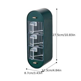 1 Piece Spice Box Organizer; Wall Mounted Seasoning Box; Adhesive Seasoning Storage Box; Kitchen Storage Box (Color: Dark green)