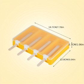 1pc Plastic PP Flat Lying Multi-layer Stacking With Dust-proof Cover; Ice Cream Mold; Homemade Ice Cream Mold (Color: Yellow)