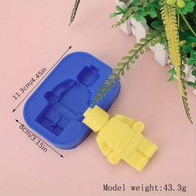 1pc 6 Styles Ice Cube Mold; Building Blocks Modeling Ice Tray Silicone Mold DIY Robot Building Blocks Ice Cube Mold Chocolate Mold Cake Decoration Mod (Items: Style-F)