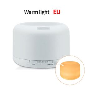 500ml Bread Humidifier Muji 500ML Home Air Humidification Aroma Diffuser Colorful Night Light Essential Oil Diffuser (Plug Type: EU, Color: Warm)