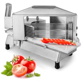 Commercial And Home Sharp Blades Restaurant Manual Tomato Slicer (Color: Silver, size: 1/4")