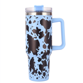 40 oz Large capacity vacuum Cup 304 Double layer Vacuum Stainless Steel Ice Master Cup 5D Print Sky Blue Grain Travel Cup Sports Car Cup handle lid an (74917725: 74917725)