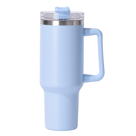 40 oz Large Capacity vacuum Cup 304 Double layer vacuum Stainless Steel Ice Master Cup 5D Print Sky Blue Travel Cup Sports Car Cup handle lid and stra (31509448: 31509448)