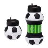 Sports Water Bottle, Silicone Collapsible Spherical Drinking Mug, Leak-proof Squeezable Shockproof, Basketball Soccer Baseball Billiards Volleyball Go