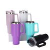 40 oz. With Logo Stainless Steel Thermos Handle Water Glass With Lid And Straw Beer Glass Car Travel Kettle Outdoor Water Bottle